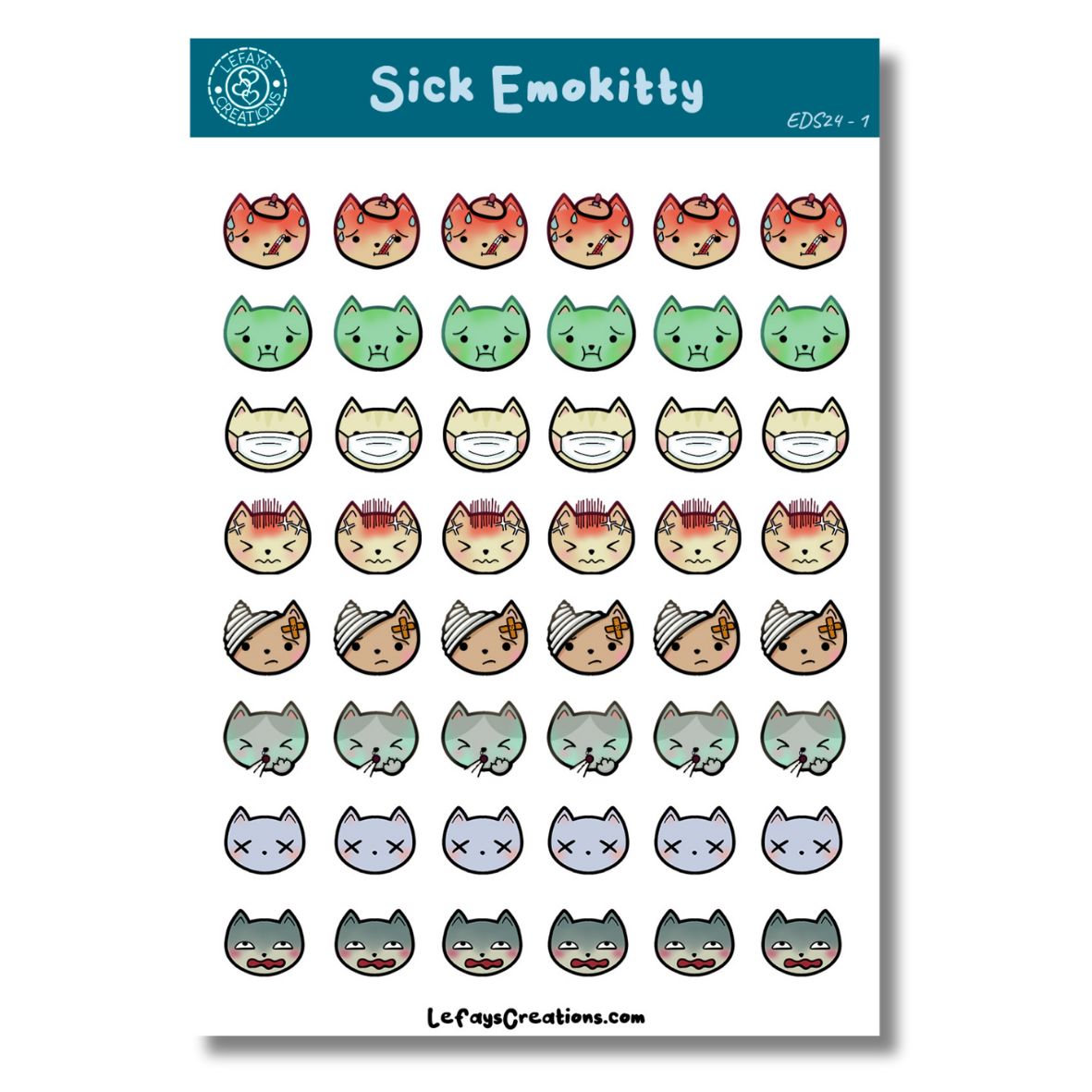 Planner Doodles "Sick Emokitties"