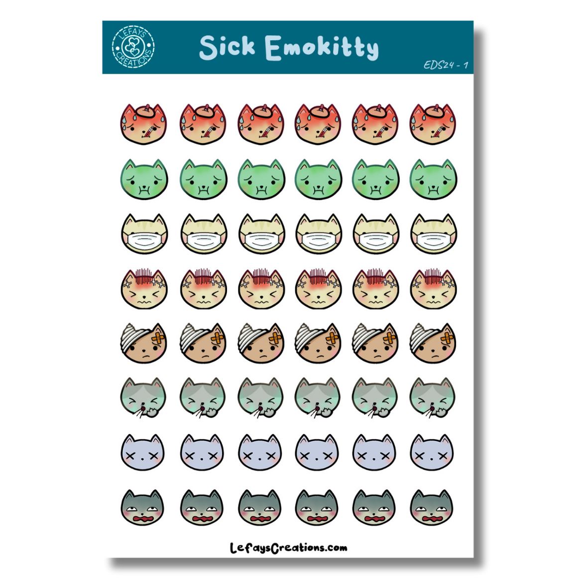 Planner Doodles "Sick Emokitties"