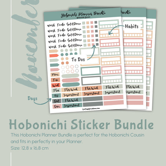 Hobonichi Cousin Sticker Bundle "November"