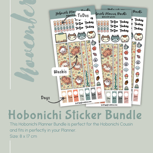 Hobonichi Weeks Sticker Bundle "November"