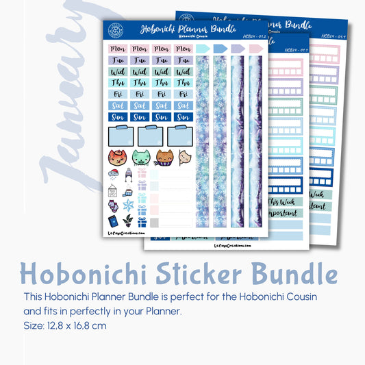 Hobonichi Cousin Sticker Bundle "January"