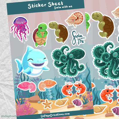 Stickersheet "Swim with me"