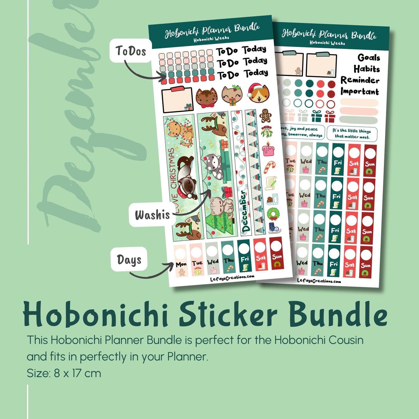 Hobonichi Weeks Sticker Bundle "December"