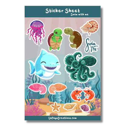 Stickersheet "Swim with me"