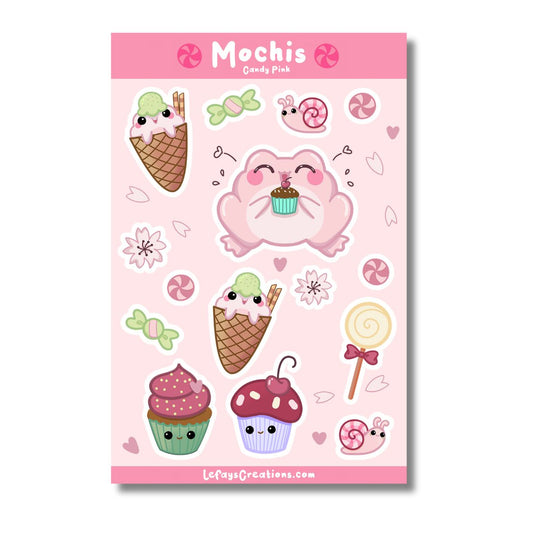Stickersheet Mochis Candy Pink