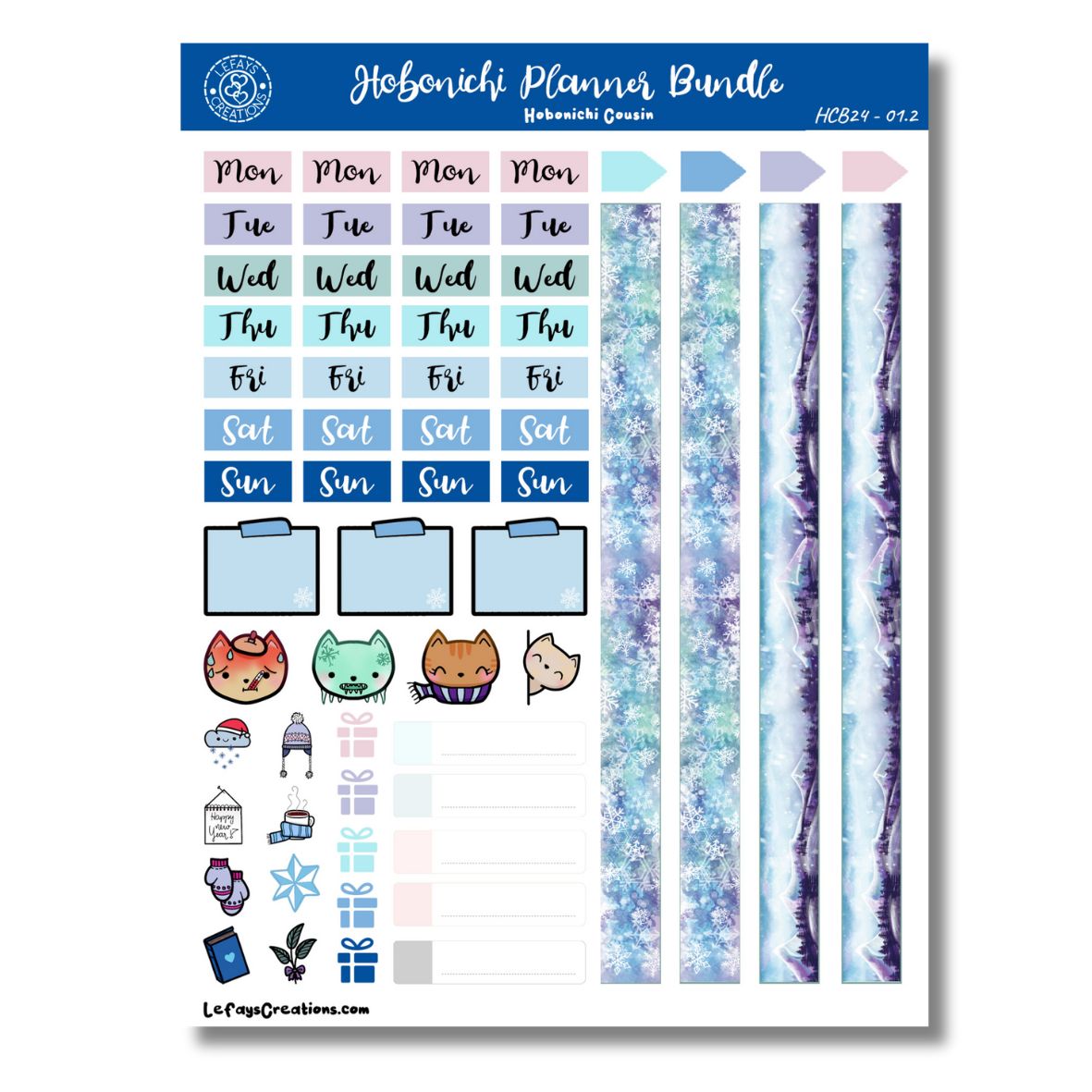 Hobonichi Cousin Sticker Bundle "January"