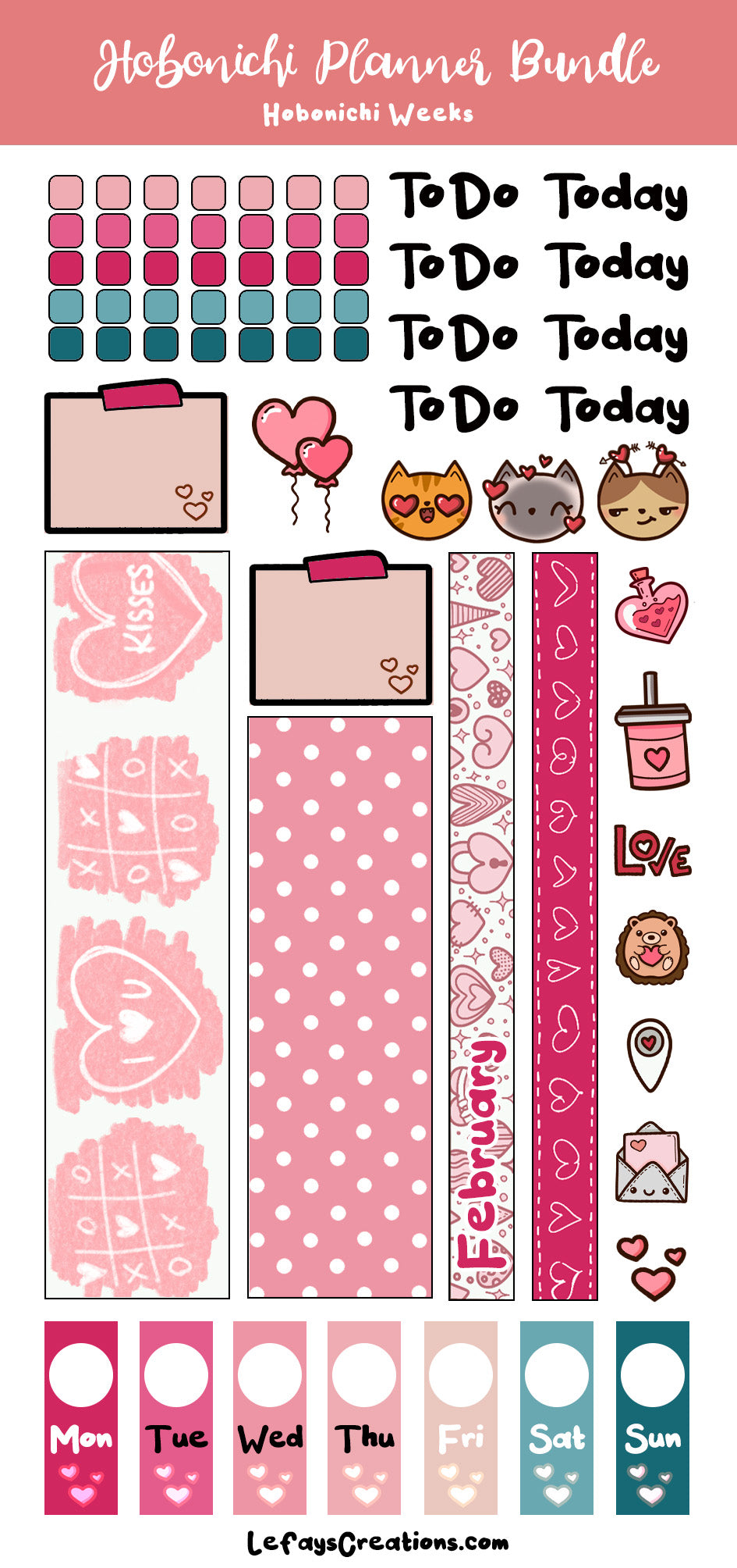 Hobonichi Weeks Sticker Bundle "February"