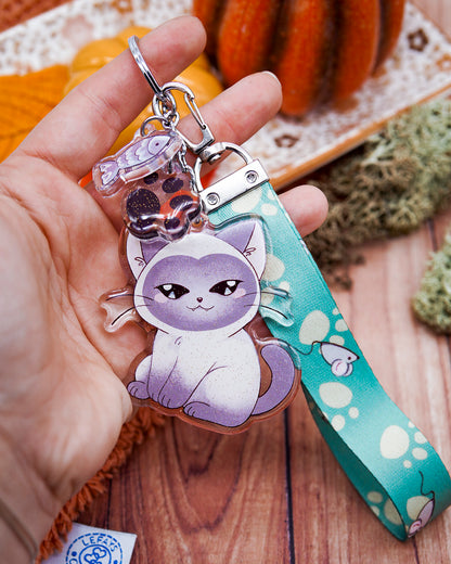 Acrylic Keychain Lanyard - "Siamese Cats"