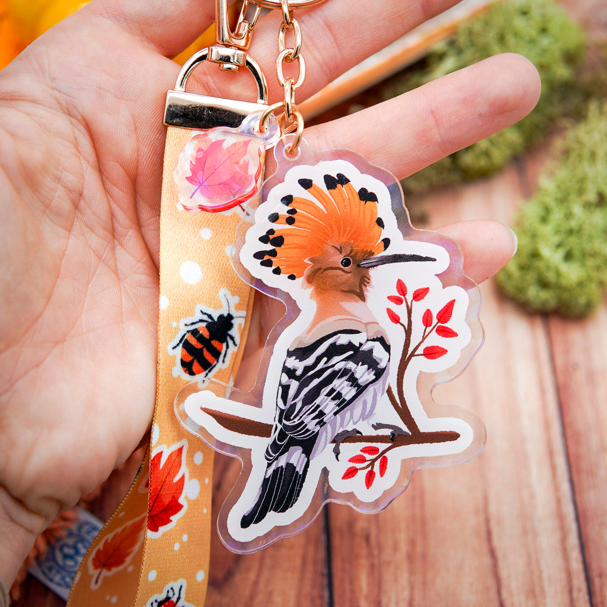 Acrylic Keychain Lanyard - "Common Birds"