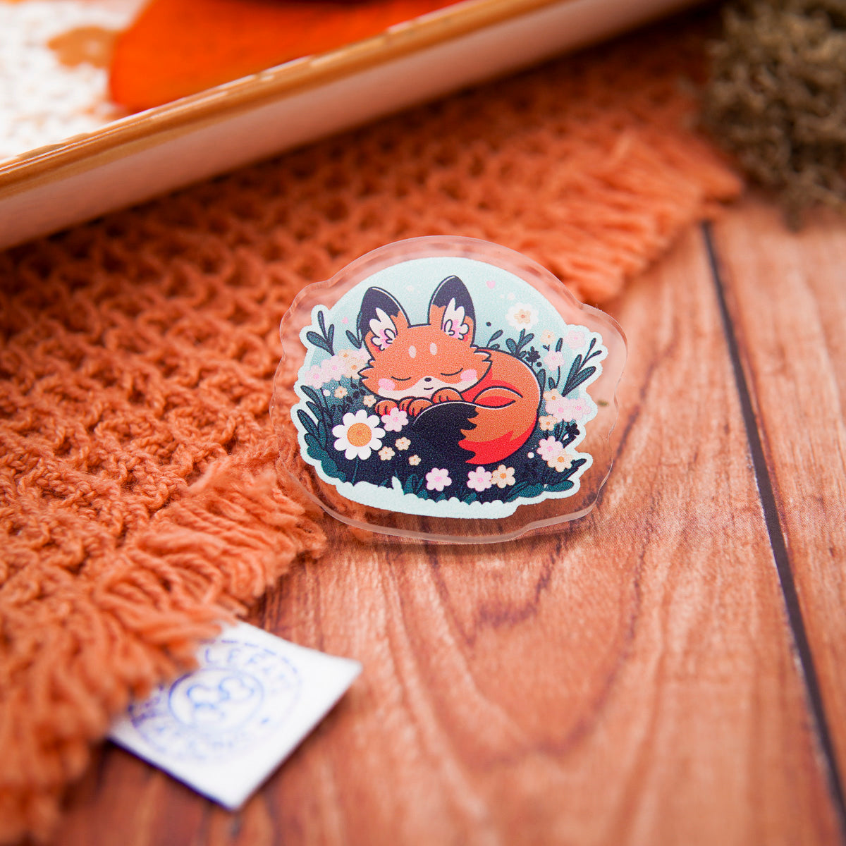 Acrylic Pin "Foxie Foxes"