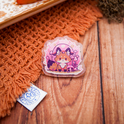 Acrylic Pin "Foxie Foxes"