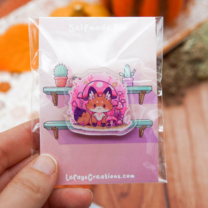 Acrylic Pin "Foxie Foxes"