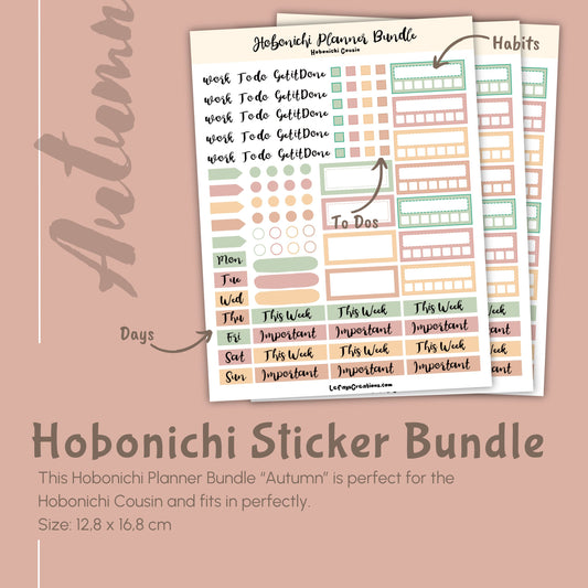 Hobonichi Cousin Sticker Bundle "Autumn"
