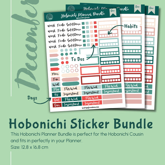 Hobonichi Cousin Sticker Bundle "December"