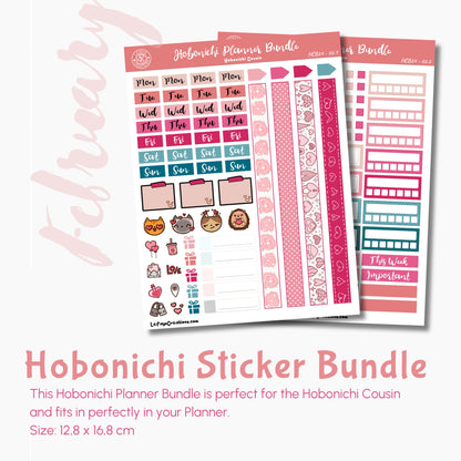 Hobonichi Cousin Sticker Bundle "February"