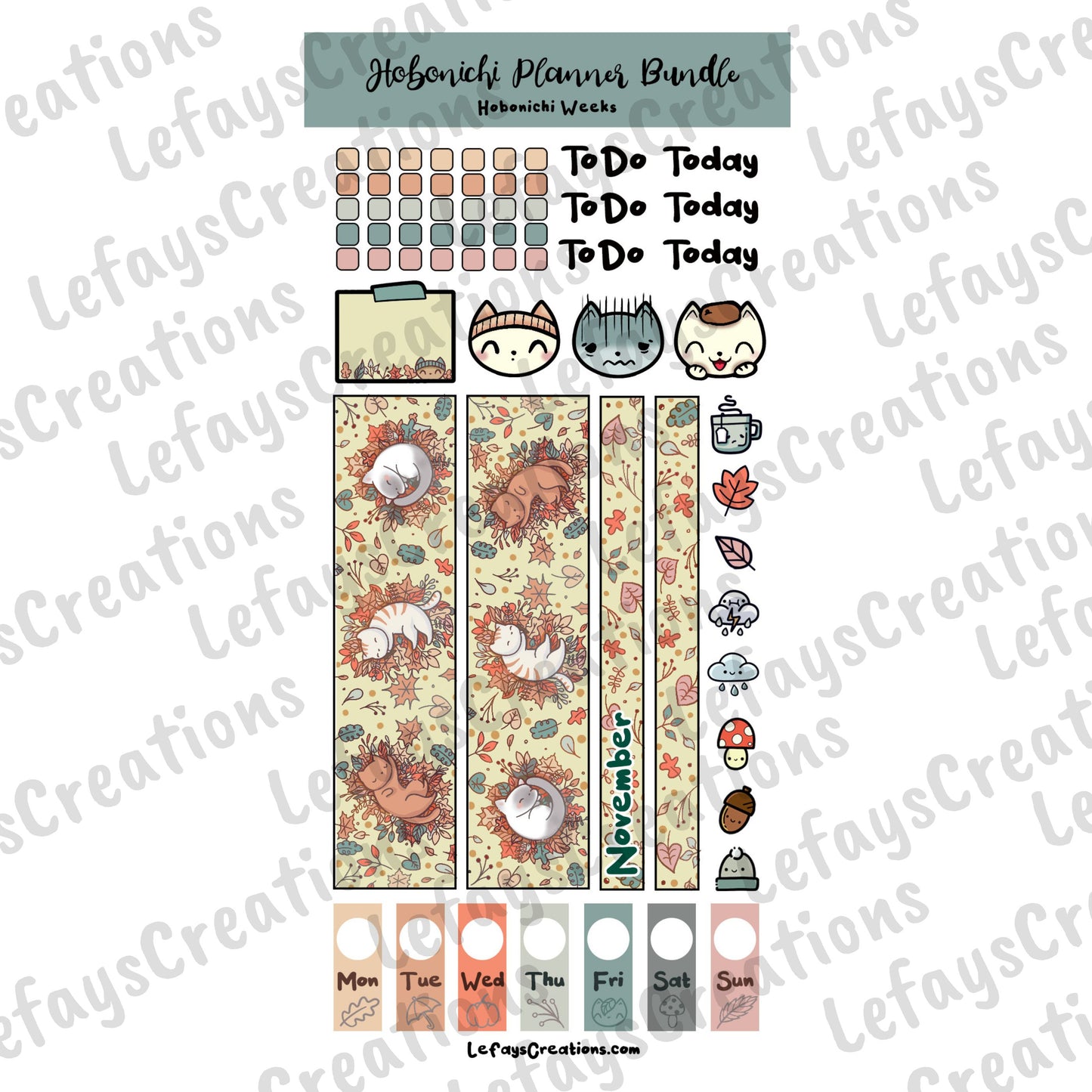 Hobonichi Weeks Sticker Bundle "November"