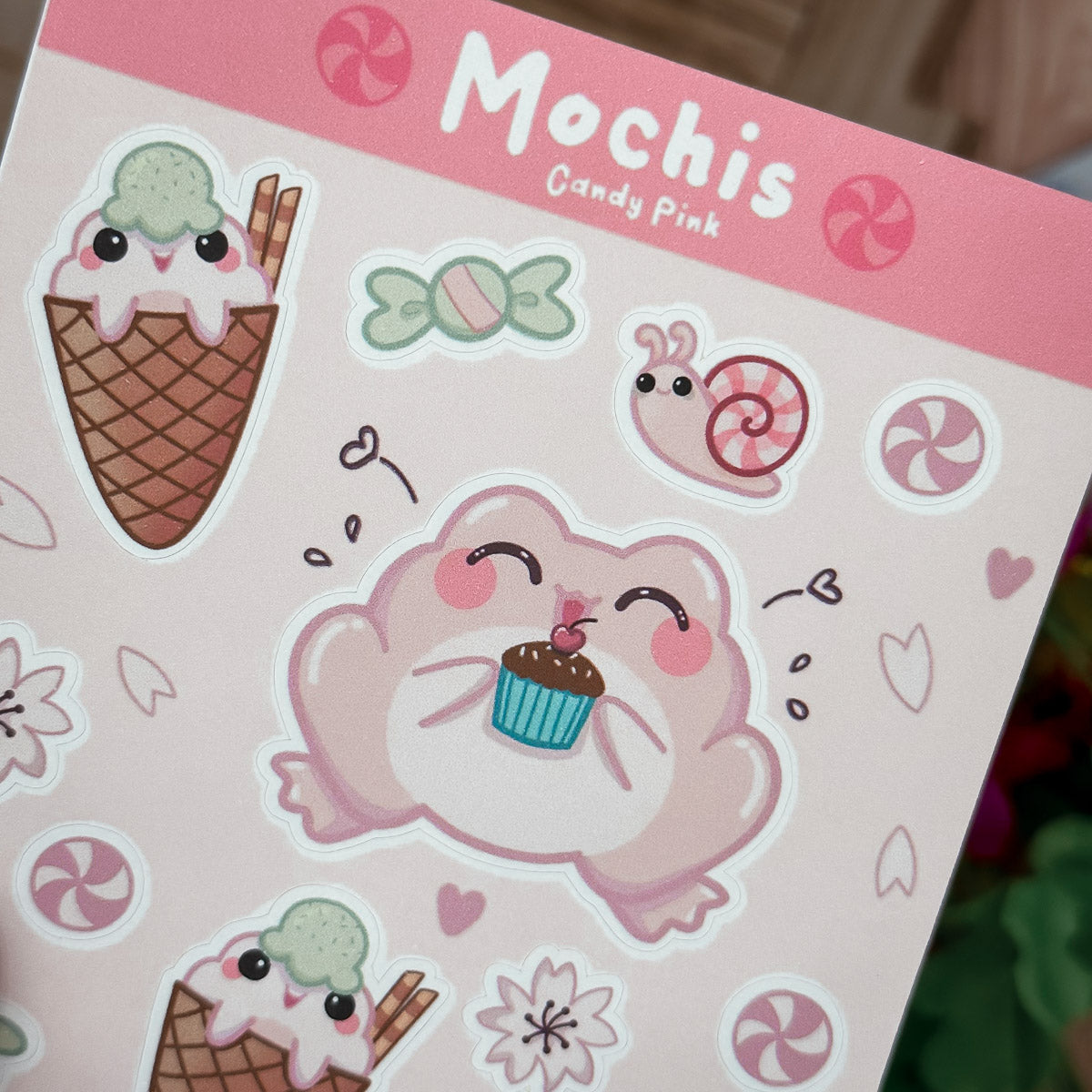 Stickersheet Mochis Candy Pink