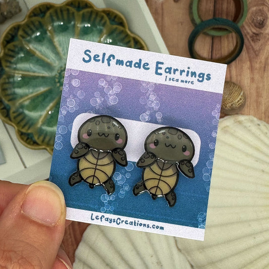 Earrings "Turtle" back front