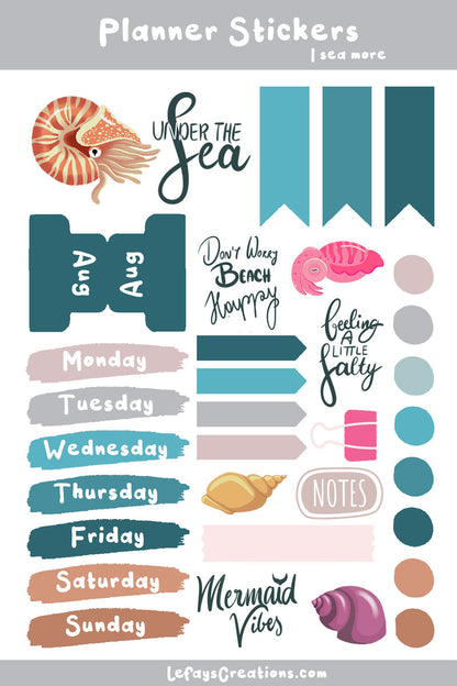 Planner Stickersheet "I sea more"