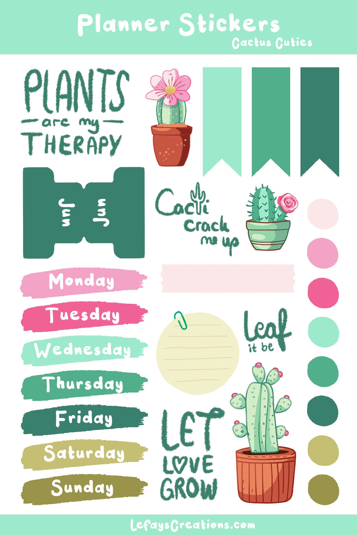 Planner Stickersheet "Leaf it be"